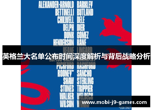 英格兰大名单公布时间深度解析与背后战略分析 英格兰大名单公布时间深度解析与背后战略分析
